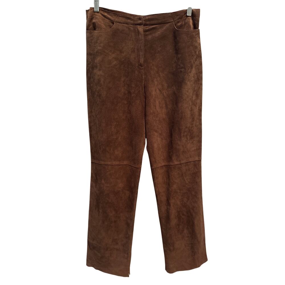 Vintage Kenneth Cole reaction suede leather reto brown high rise lined pants 10